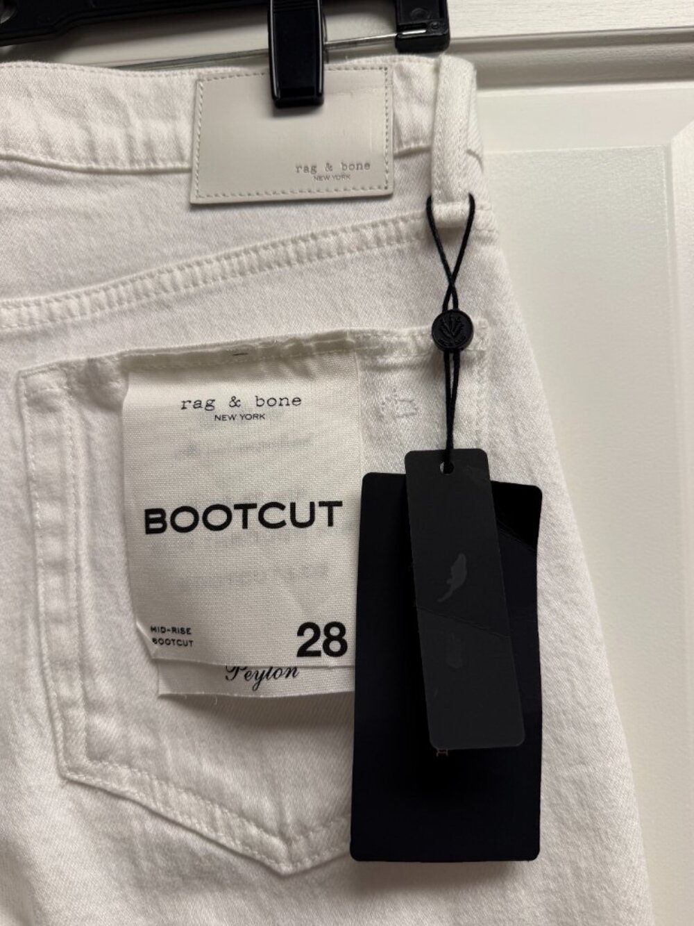 rag & bone Peyton Bootcut Mid-Rise Jeans 28 Optic White - Picture 4 of 6